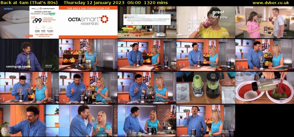 Back at 4am (That's 80s) Thursday 12 January 2023 06:00 - 04:00