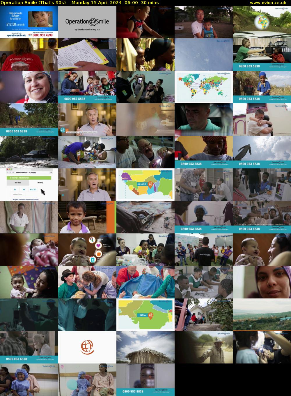 Operation Smile (That's 90s) Monday 15 April 2024 06:00 - 06:30