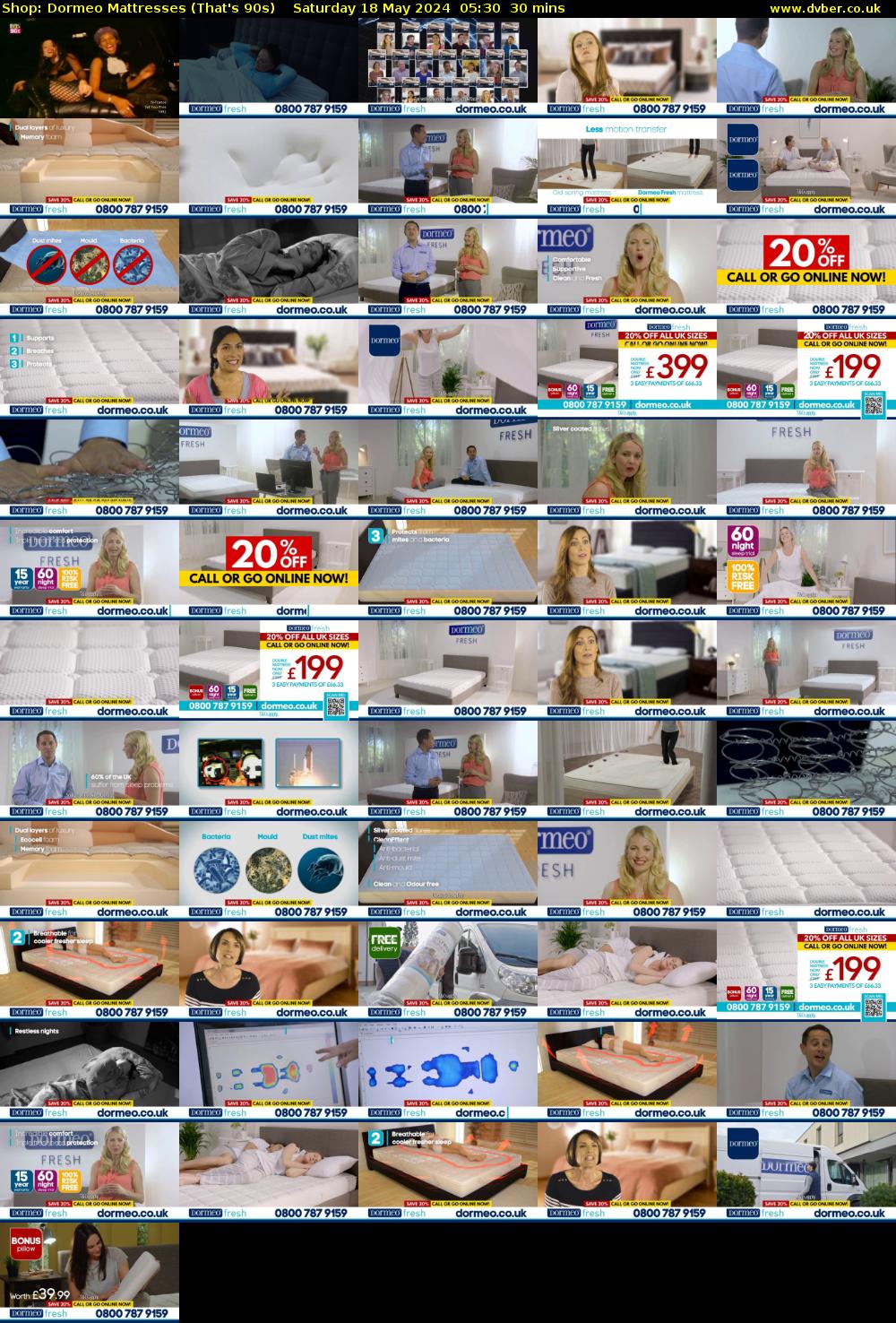 Shop: Dormeo Mattresses (That's 90s) Saturday 18 May 2024 05:30 - 06:00