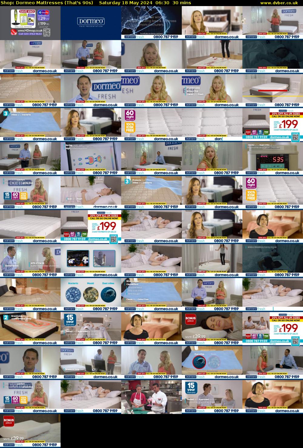 Shop: Dormeo Mattresses (That's 90s) Saturday 18 May 2024 06:30 - 07:00