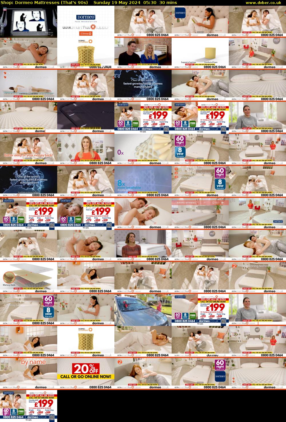 Shop: Dormeo Mattresses (That's 90s) Sunday 19 May 2024 05:30 - 06:00