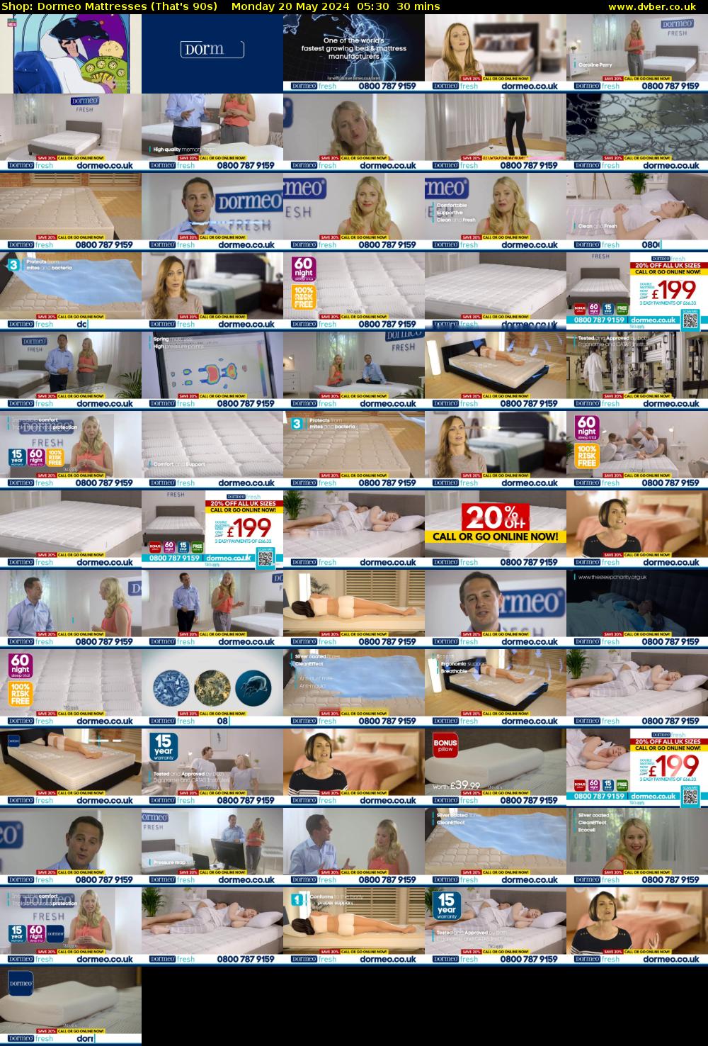 Shop: Dormeo Mattresses (That's 90s) Monday 20 May 2024 05:30 - 06:00