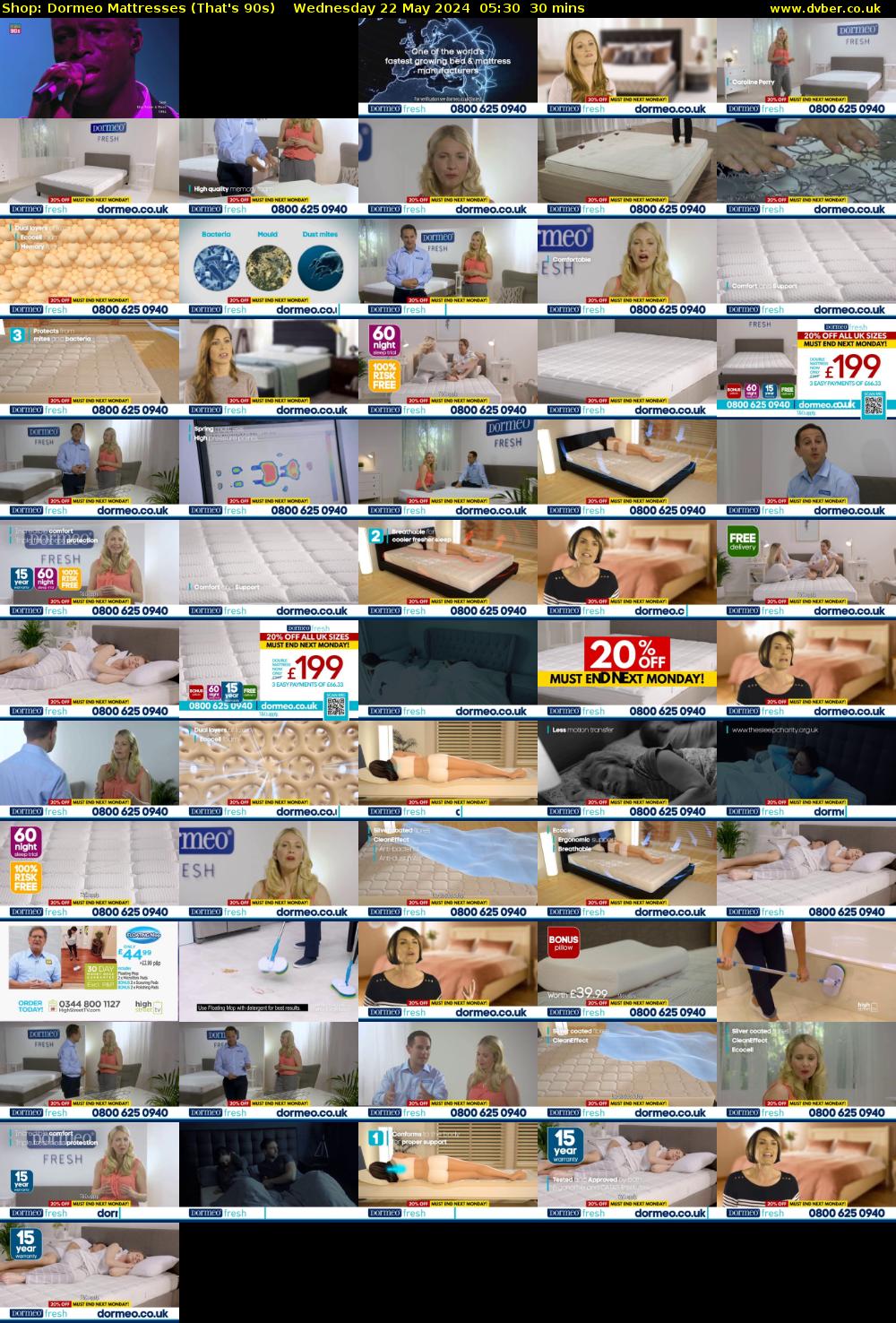 Shop: Dormeo Mattresses (That's 90s) Wednesday 22 May 2024 05:30 - 06:00