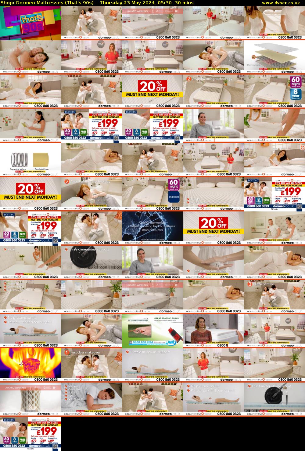 Shop: Dormeo Mattresses (That's 90s) Thursday 23 May 2024 05:30 - 06:00