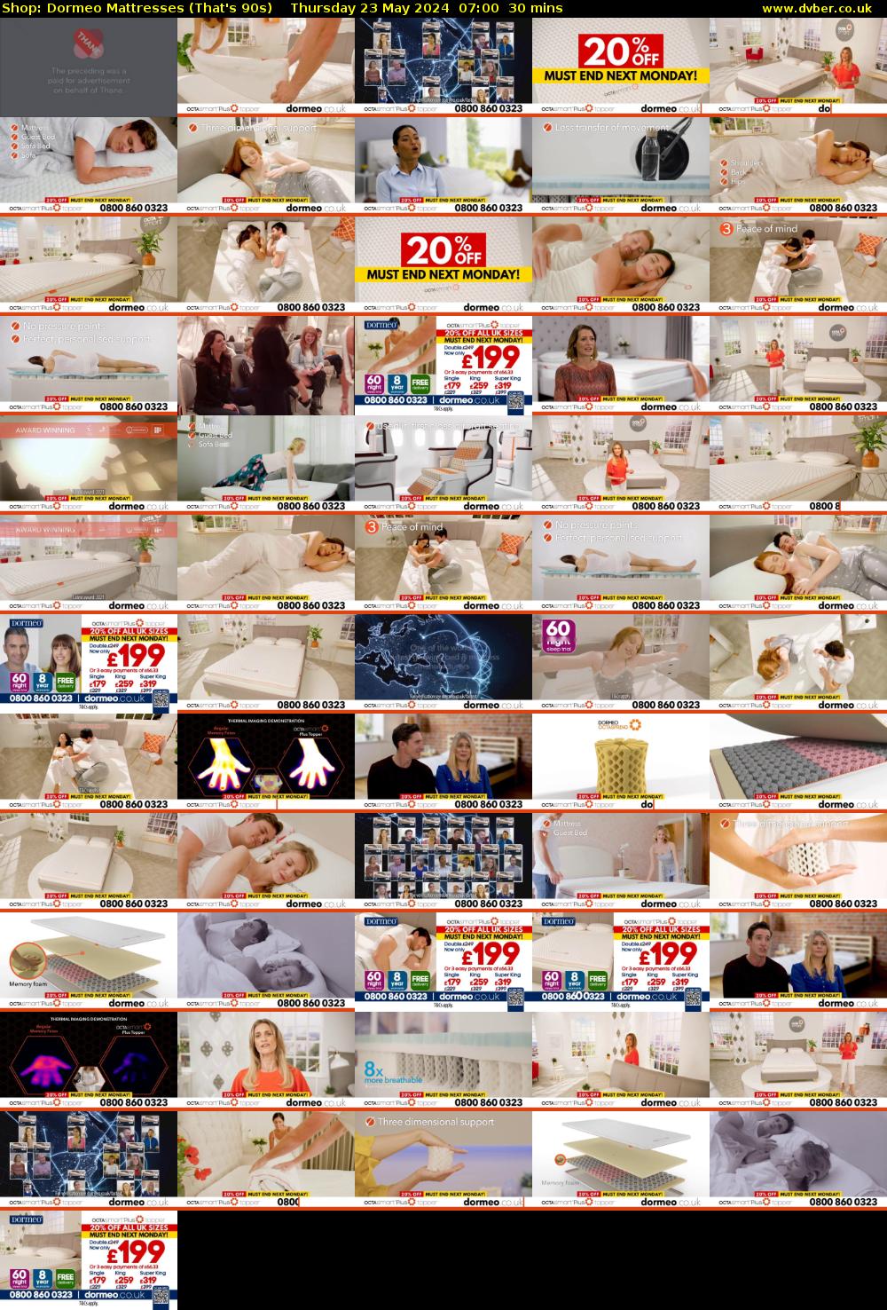 Shop: Dormeo Mattresses (That's 90s) Thursday 23 May 2024 07:00 - 07:30