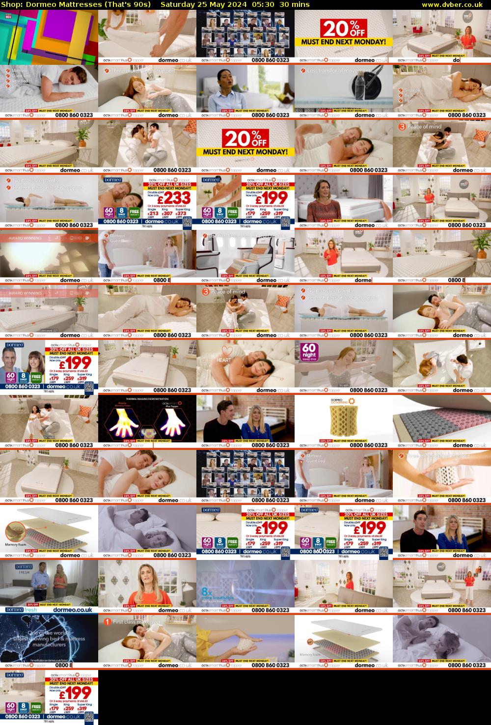 Shop: Dormeo Mattresses (That's 90s) Saturday 25 May 2024 05:30 - 06:00