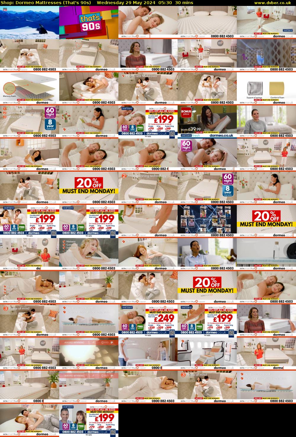 Shop: Dormeo Mattresses (That's 90s) Wednesday 29 May 2024 05:30 - 06:00