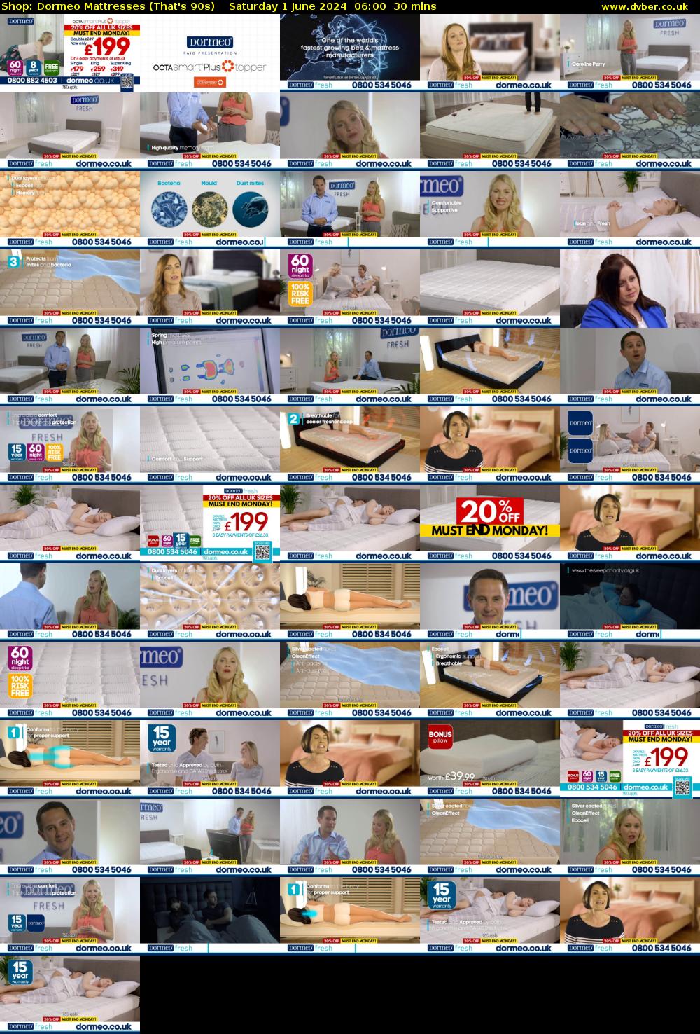 Shop: Dormeo Mattresses (That's 90s) Saturday 1 June 2024 06:00 - 06:30