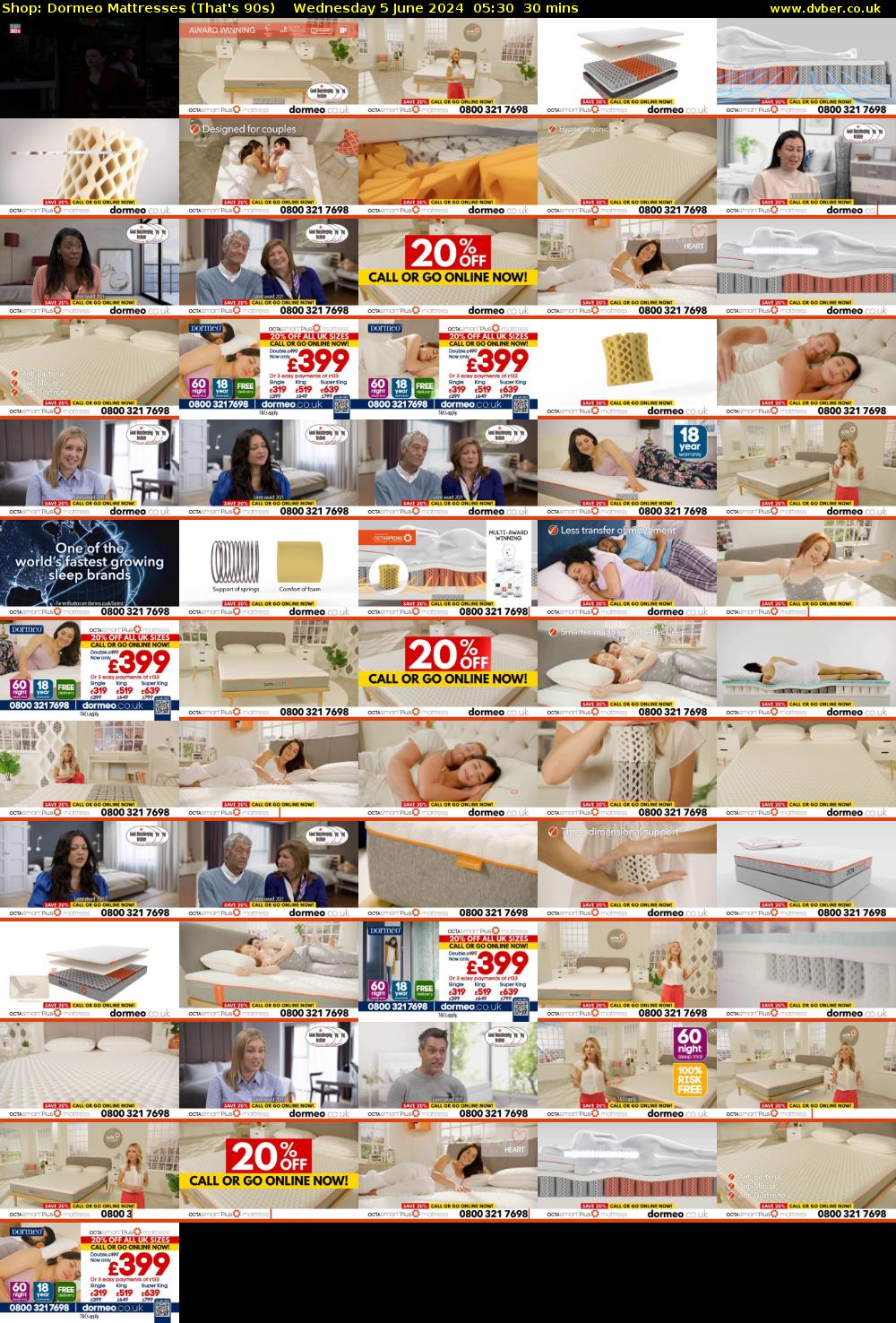 Shop: Dormeo Mattresses (That's 90s) Wednesday 5 June 2024 05:30 - 06:00