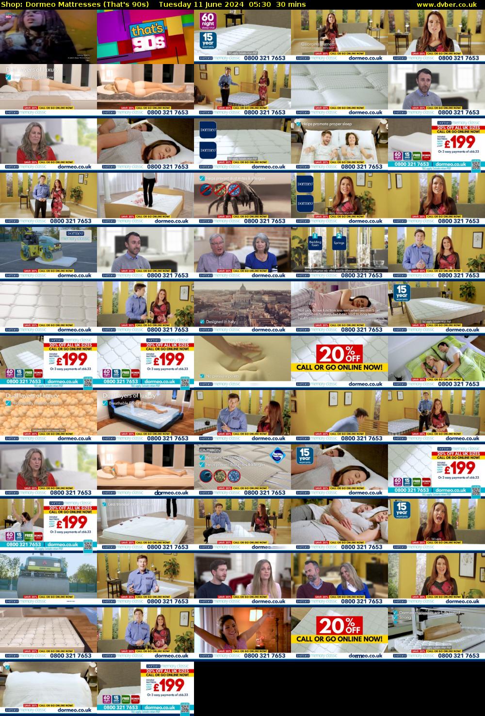 Shop: Dormeo Mattresses (That's 90s) Tuesday 11 June 2024 05:30 - 06:00