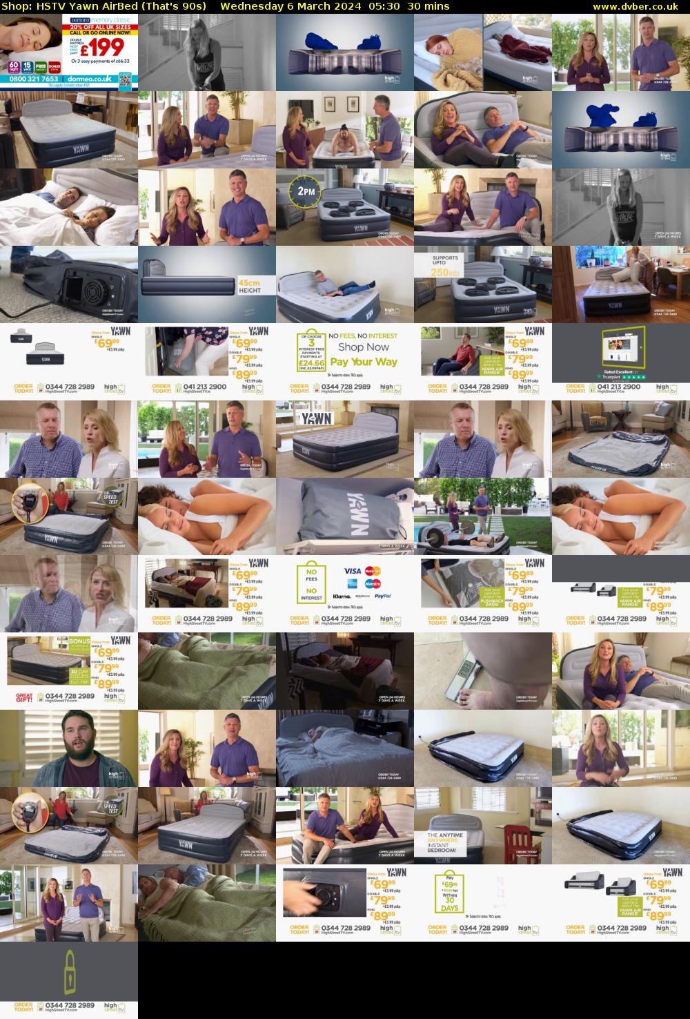 Shop: HSTV Yawn AirBed (That's 90s) Wednesday 6 March 2024 05:30 - 06:00