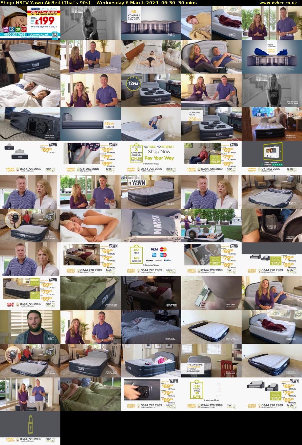 Shop: HSTV Yawn AirBed (That's 90s) Wednesday 6 March 2024 06:30 - 07:00