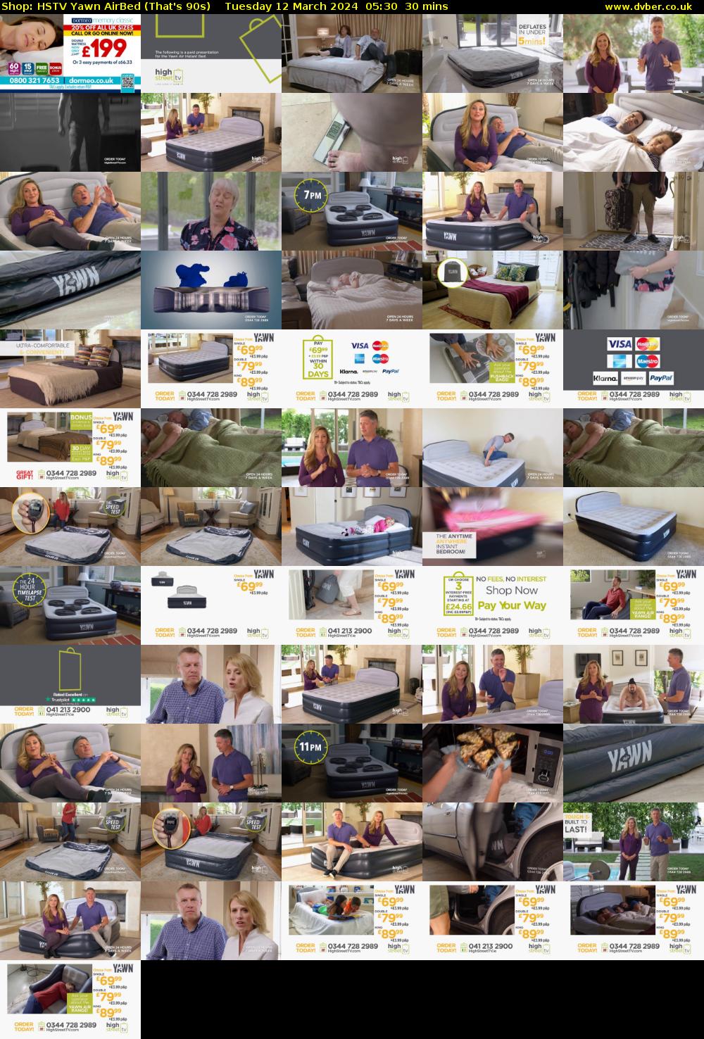 Shop: HSTV Yawn AirBed (That's 90s) Tuesday 12 March 2024 05:30 - 06:00