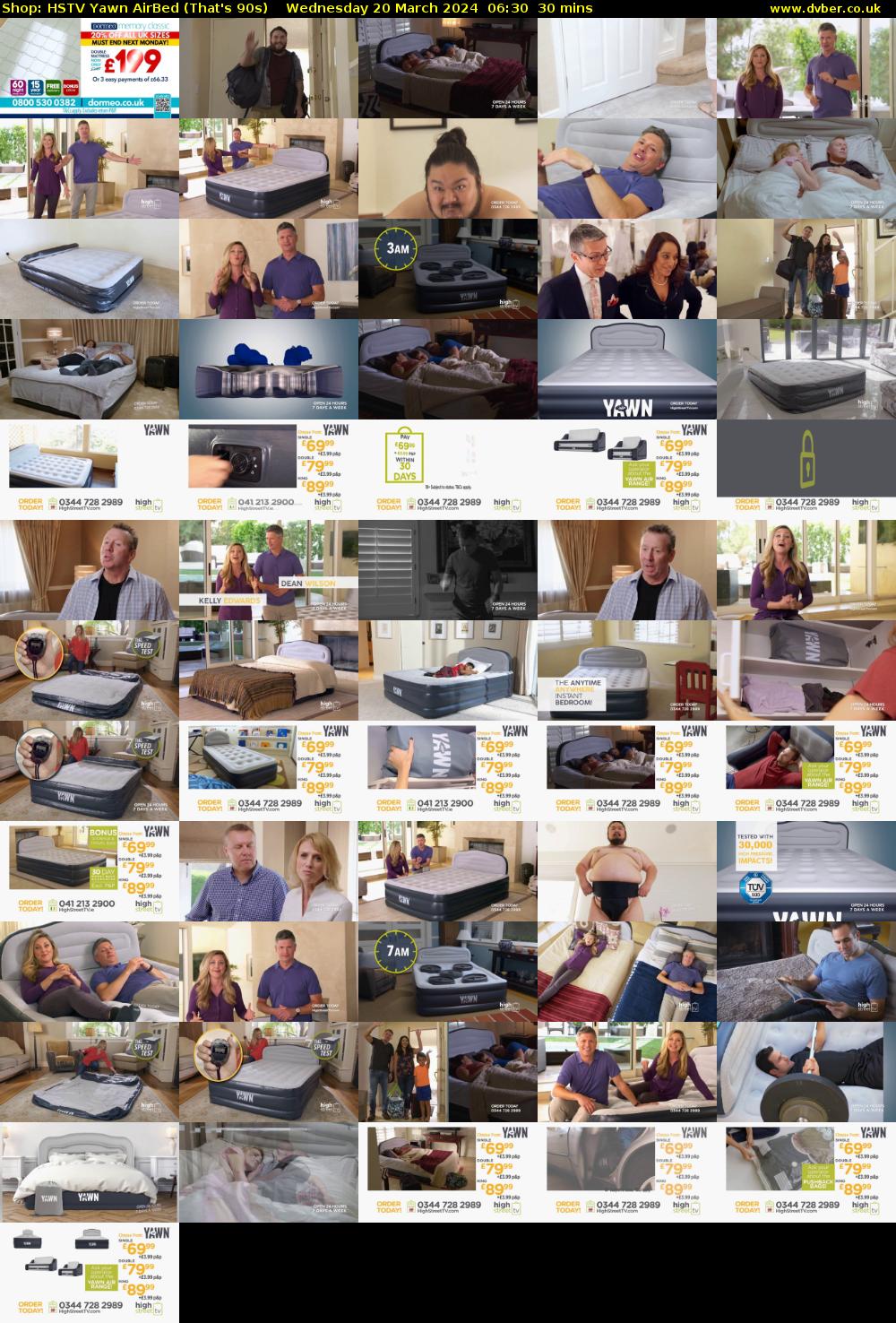 Shop: HSTV Yawn AirBed (That's 90s) Wednesday 20 March 2024 06:30 - 07:00