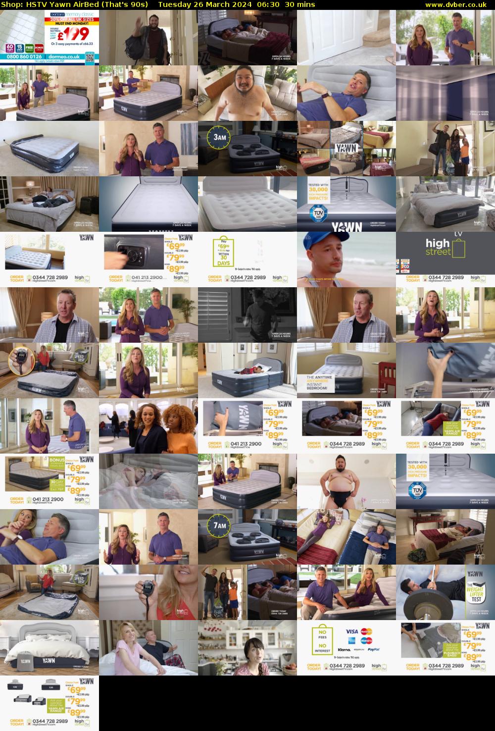 Shop: HSTV Yawn AirBed (That's 90s) Tuesday 26 March 2024 06:30 - 07:00