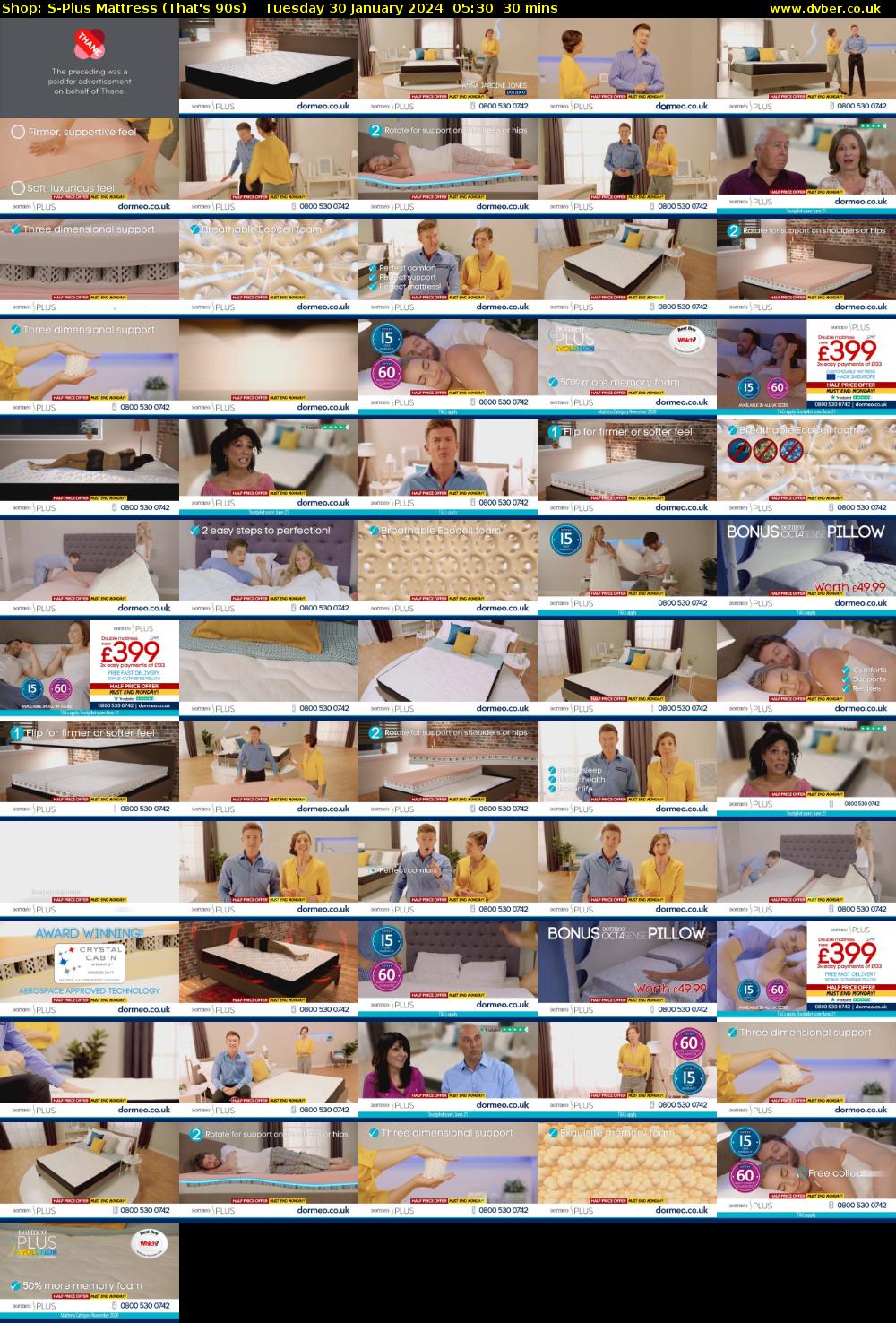 Shop: S-Plus Mattress (That's 90s) Tuesday 30 January 2024 05:30 - 06:00