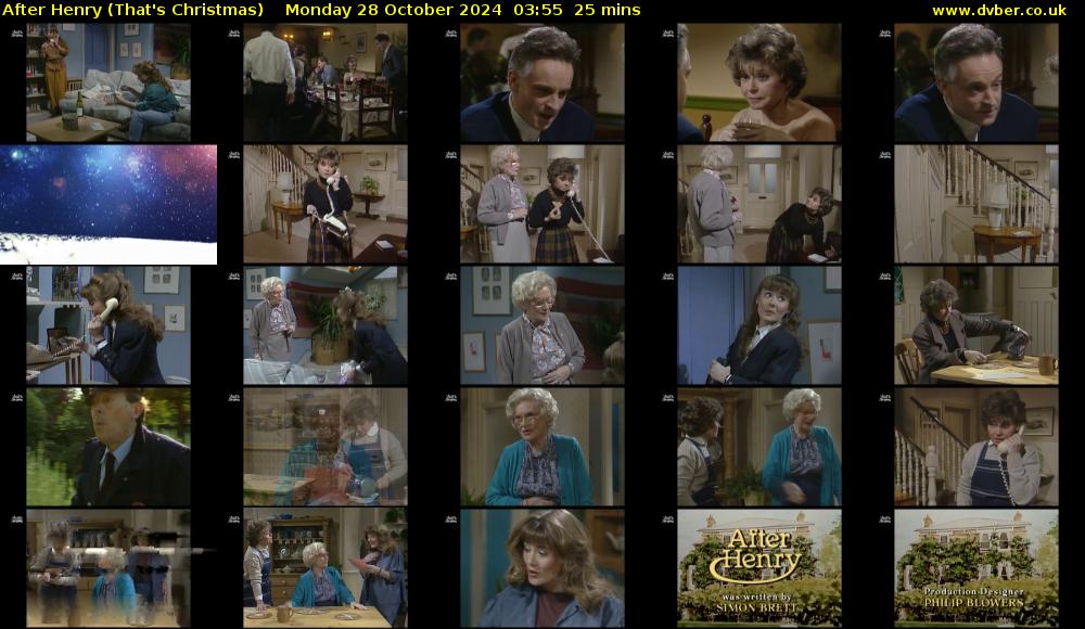 After Henry (That's Christmas) Monday 28 October 2024 03:55 - 04:20