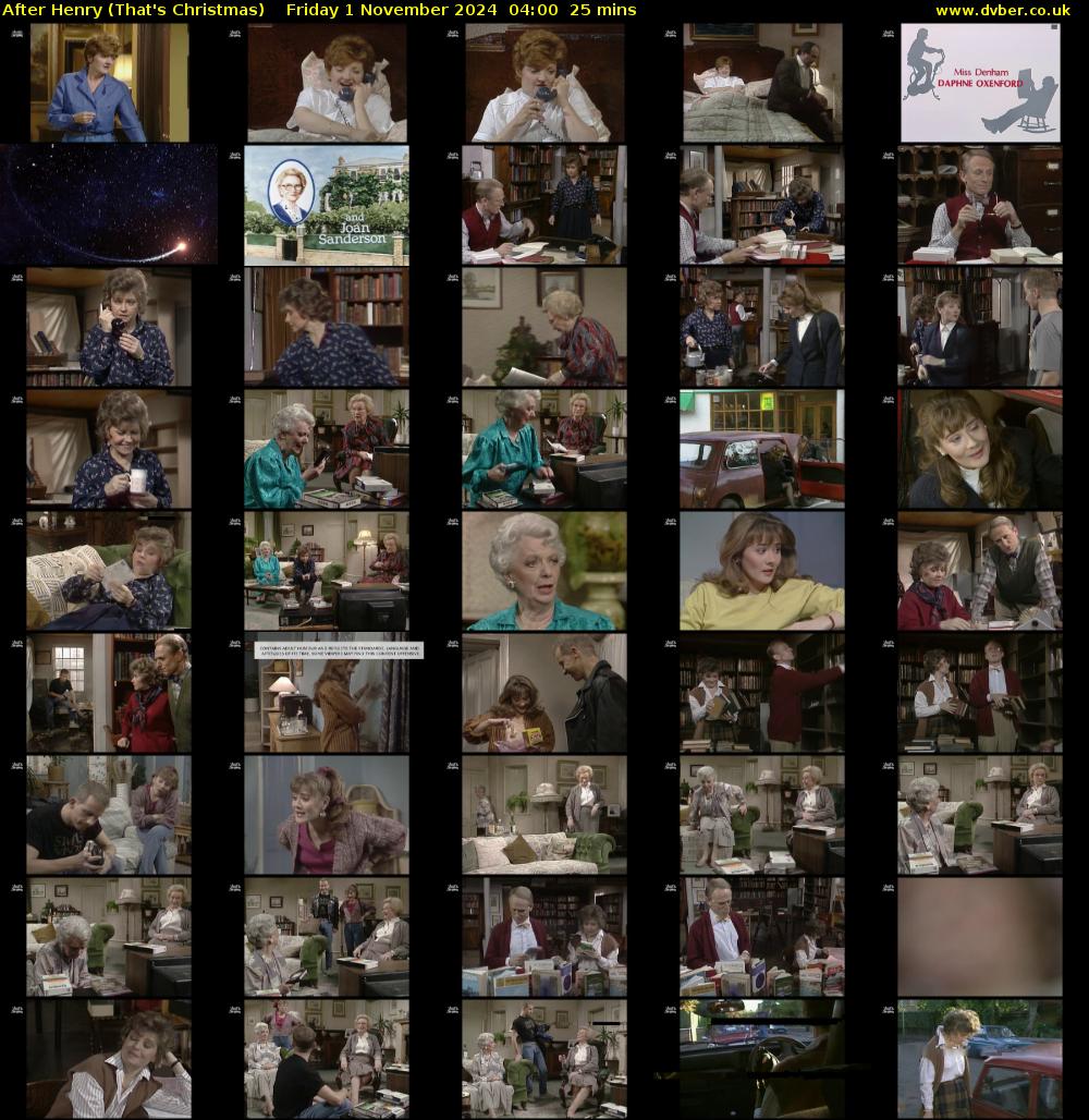 After Henry (That's Christmas) Friday 1 November 2024 04:00 - 04:25