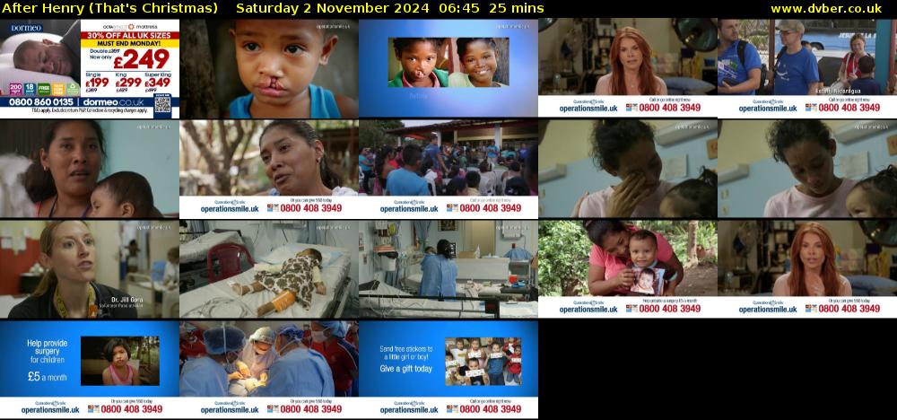 After Henry (That's Christmas) Saturday 2 November 2024 06:45 - 07:10