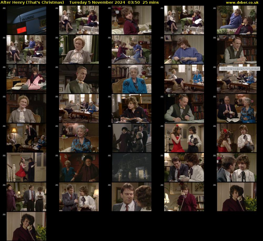 After Henry (That's Christmas) Tuesday 5 November 2024 03:50 - 04:15