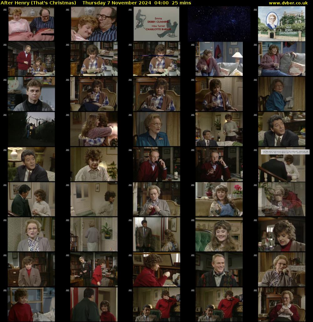 After Henry (That's Christmas) Thursday 7 November 2024 04:00 - 04:25