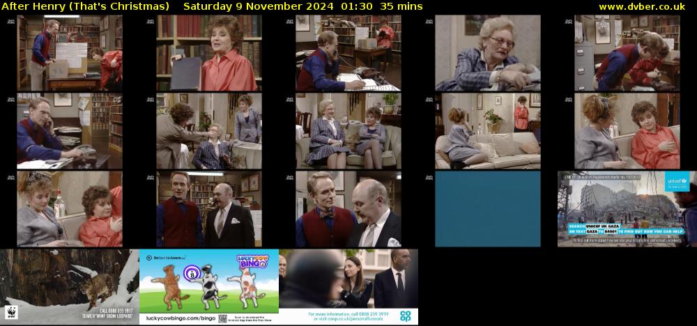 After Henry (That's Christmas) Saturday 9 November 2024 01:30 - 02:05