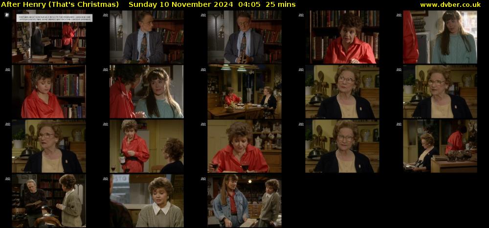 After Henry (That's Christmas) Sunday 10 November 2024 04:05 - 04:30