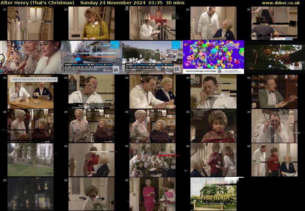 After Henry (That's Christmas) Sunday 24 November 2024 01:35 - 02:05