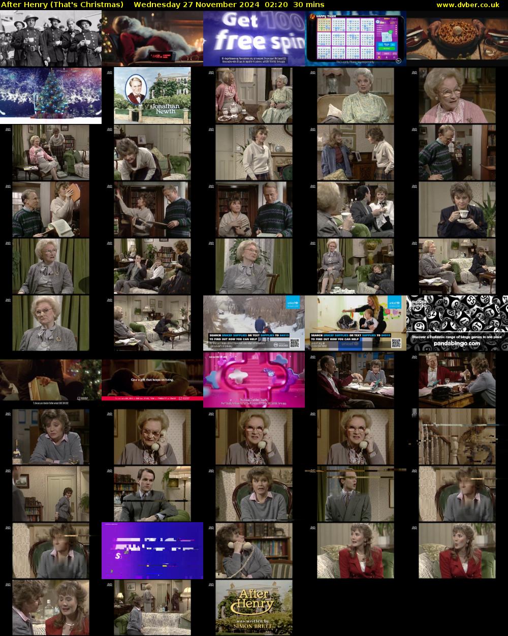 After Henry (That's Christmas) Wednesday 27 November 2024 02:20 - 02:50