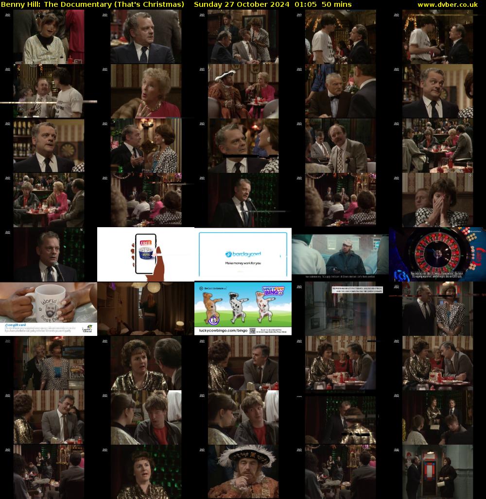 Benny Hill: The Documentary (That's Christmas) Sunday 27 October 2024 01:05 - 01:55