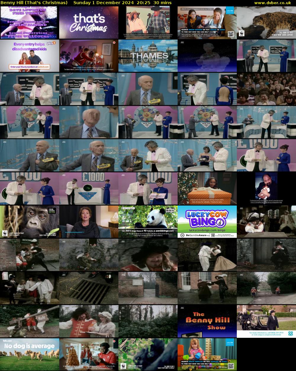 Benny Hill (That's Christmas) Sunday 1 December 2024 20:25 - 20:55