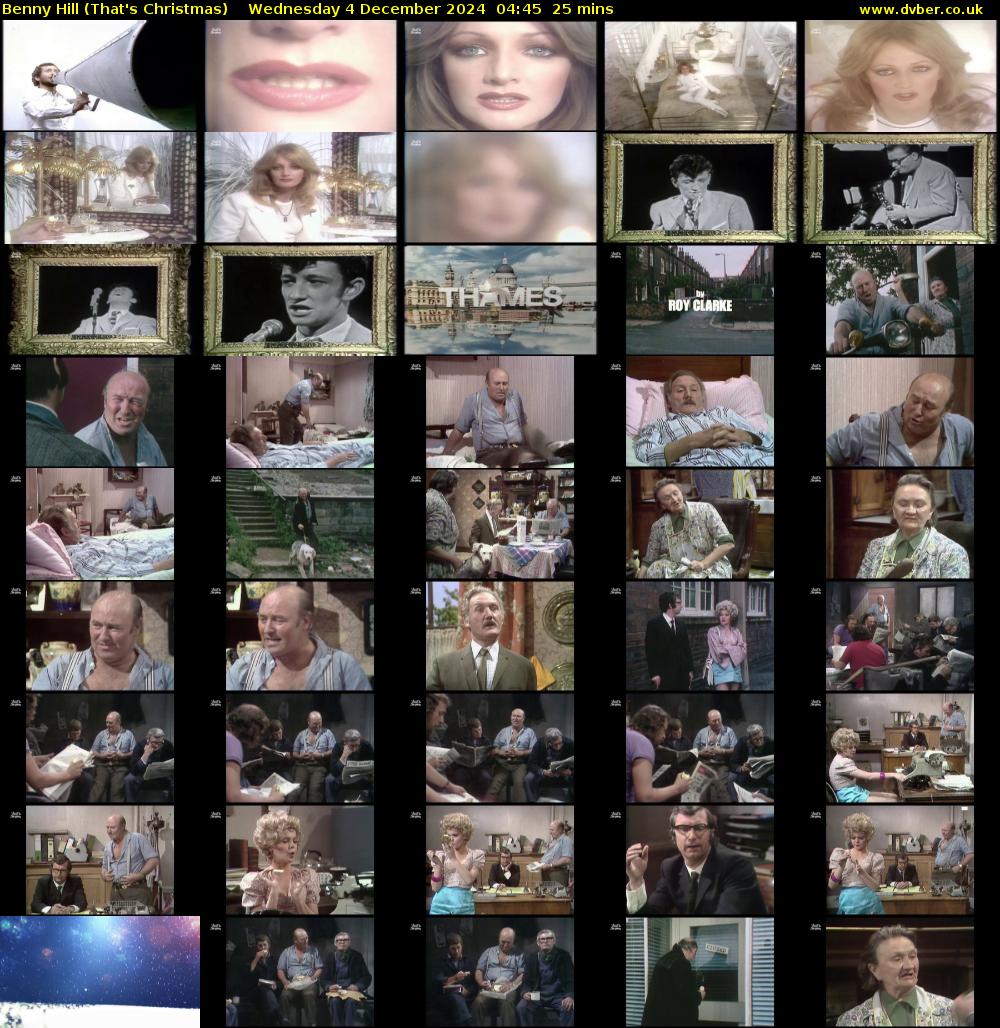 Benny Hill (That's Christmas) Wednesday 4 December 2024 04:45 - 05:10