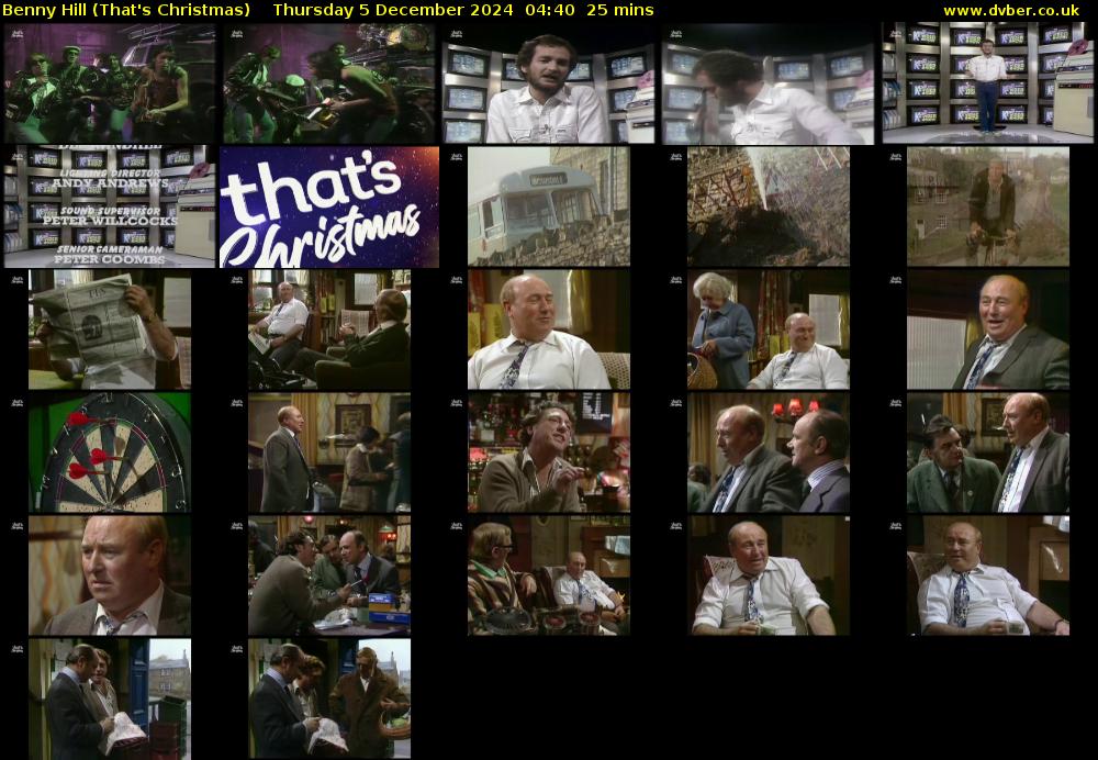 Benny Hill (That's Christmas) Thursday 5 December 2024 04:40 - 05:05