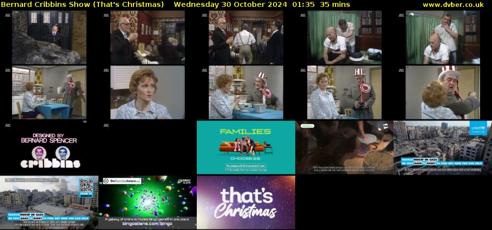 Bernard Cribbins Show (That's Christmas) Wednesday 30 October 2024 01:35 - 02:10