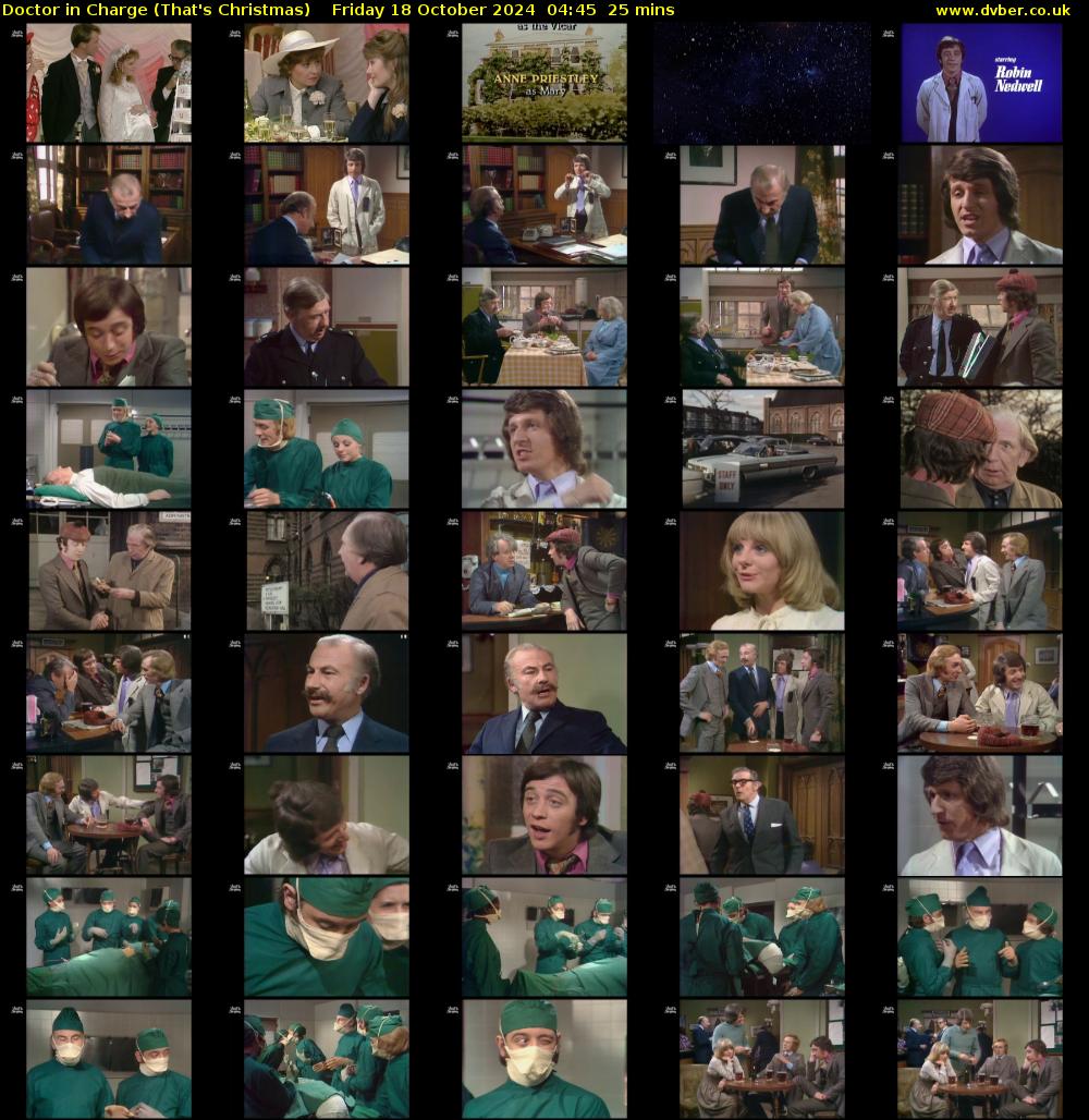 Doctor in Charge (That's Christmas) Friday 18 October 2024 04:45 - 05:10
