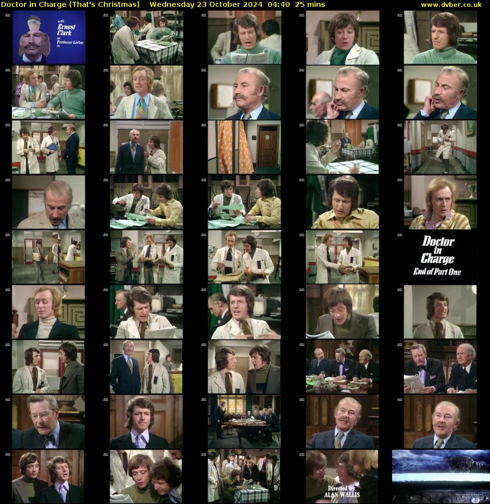 Doctor in Charge (That's Christmas) Wednesday 23 October 2024 04:40 - 05:05