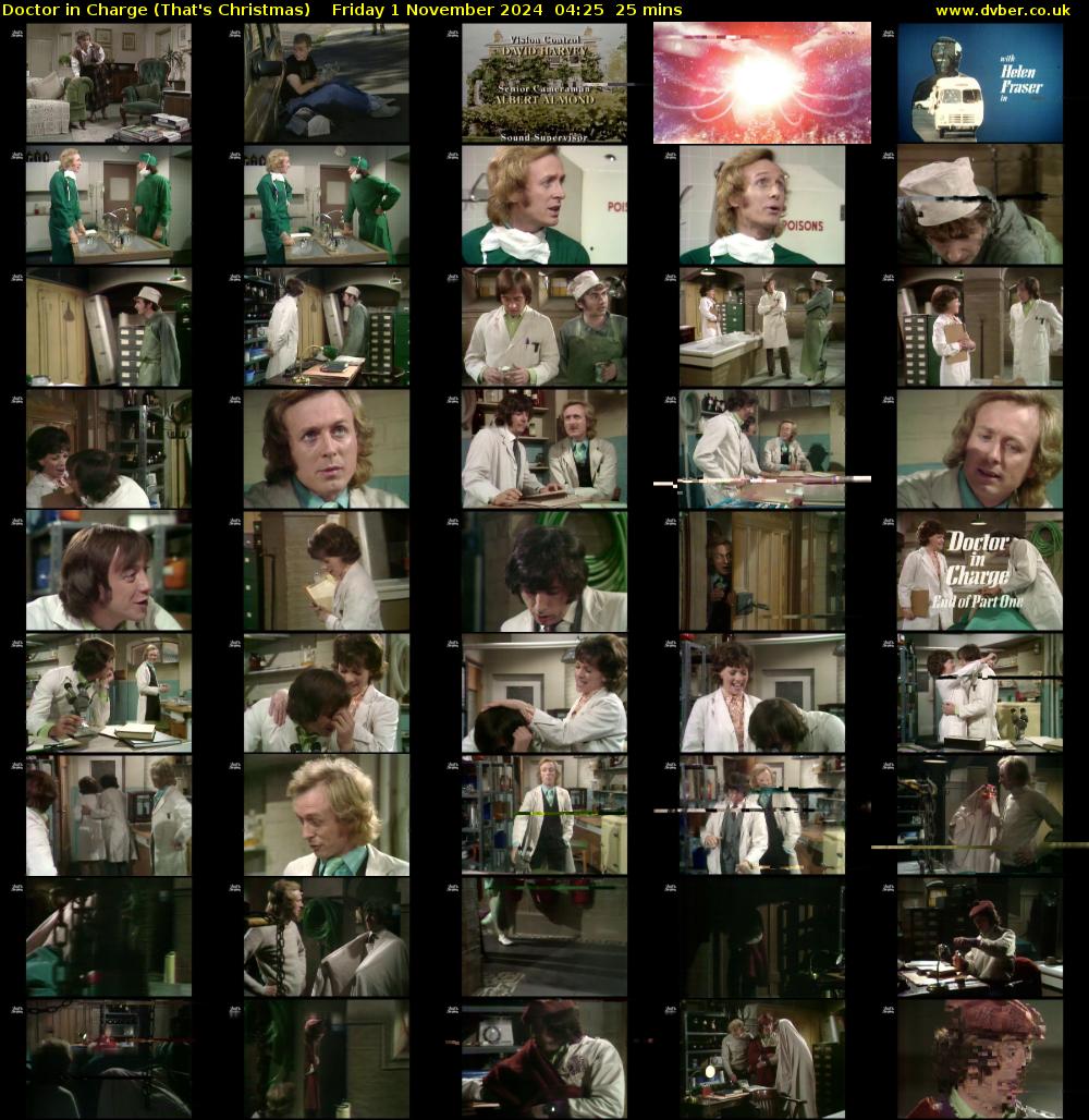 Doctor in Charge (That's Christmas) Friday 1 November 2024 04:25 - 04:50