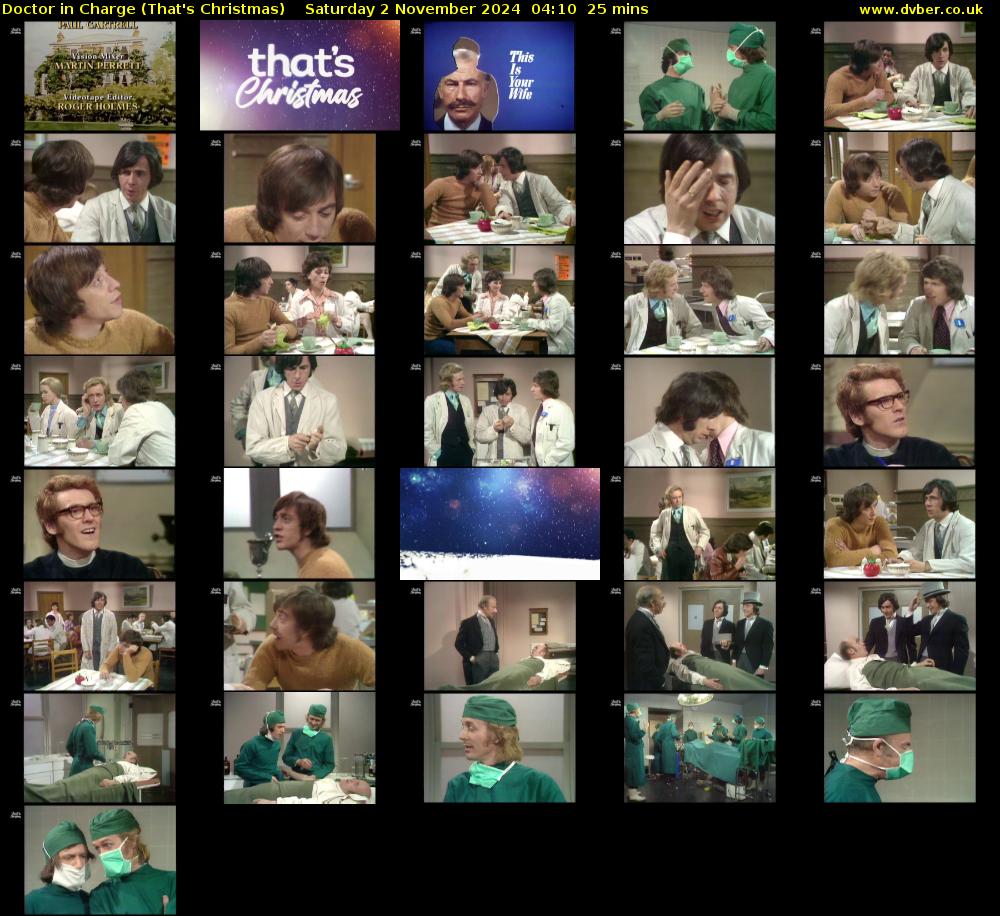 Doctor in Charge (That's Christmas) Saturday 2 November 2024 04:10 - 04:35