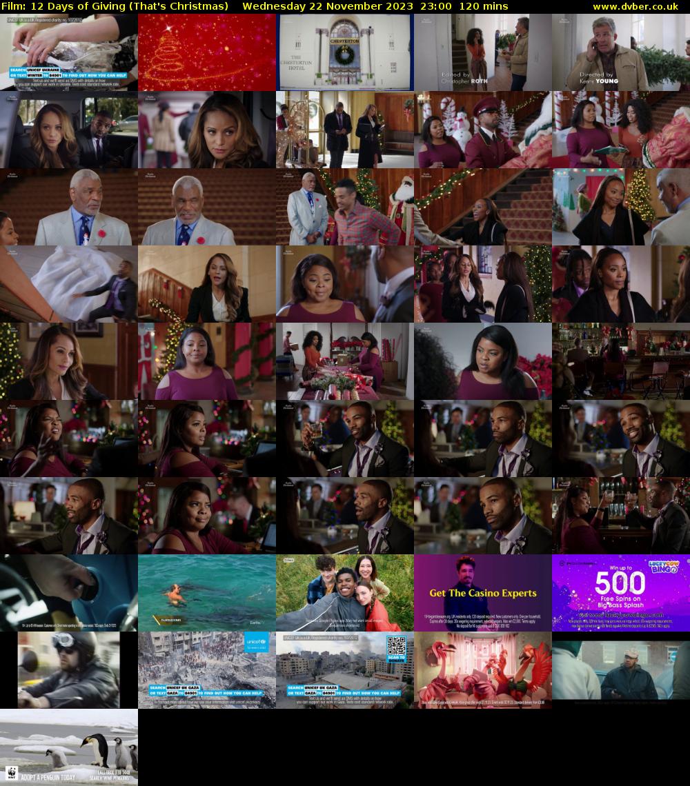 Film: 12 Days of Giving (That's Christmas) Wednesday 22 November 2023 23:00 - 01:00