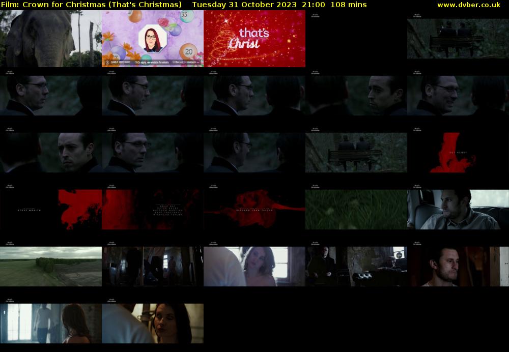 Film: Crown for Christmas (That's Christmas) Tuesday 31 October 2023 21:00 - 22:48