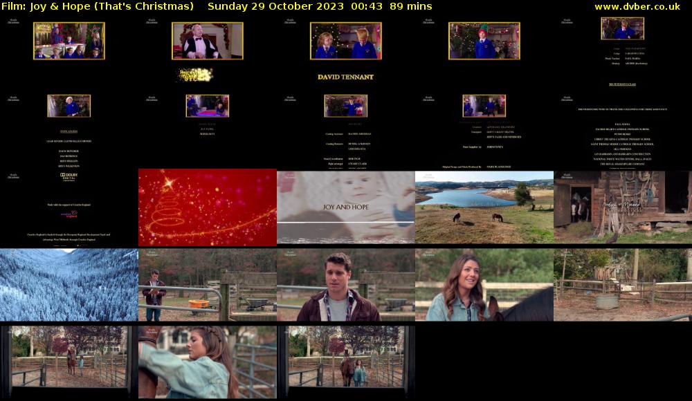 Film: Joy & Hope (That's Christmas) Sunday 29 October 2023 00:43 - 01:12