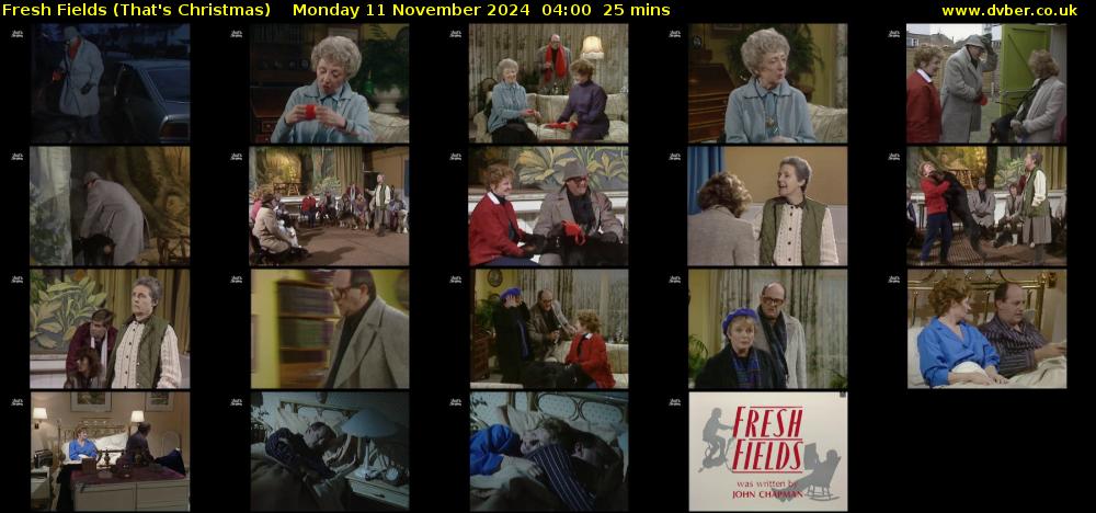 Fresh Fields (That's Christmas) Monday 11 November 2024 04:00 - 04:25