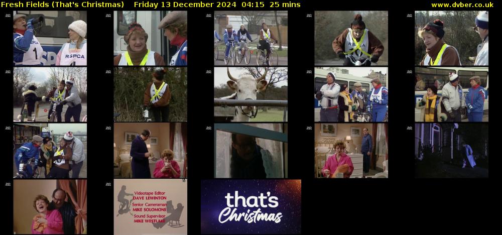 Fresh Fields (That's Christmas) Friday 13 December 2024 04:15 - 04:40