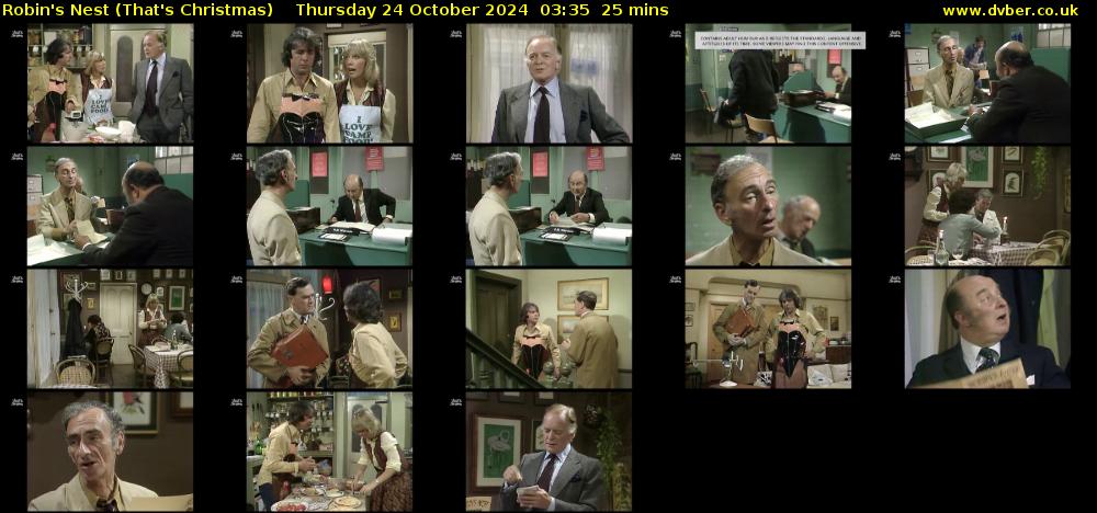 Robin's Nest (That's Christmas) Thursday 24 October 2024 03:35 - 04:00