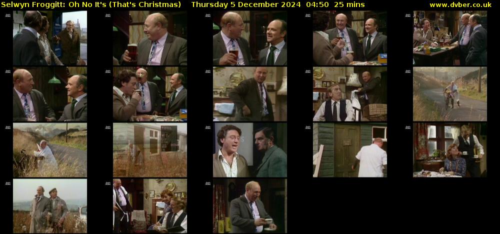 Selwyn Froggitt: Oh No It's (That's Christmas) Thursday 5 December 2024 04:50 - 05:15