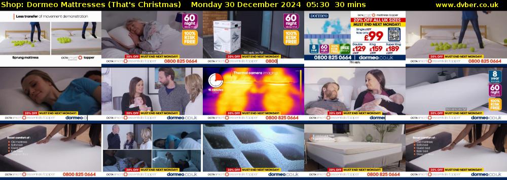 Shop: Dormeo Mattresses (That's Christmas) Monday 30 December 2024 05:30 - 06:00