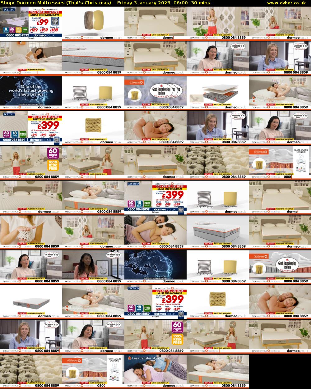 Shop: Dormeo Mattresses (That's Christmas) Friday 3 January 2025 06:00 - 06:30