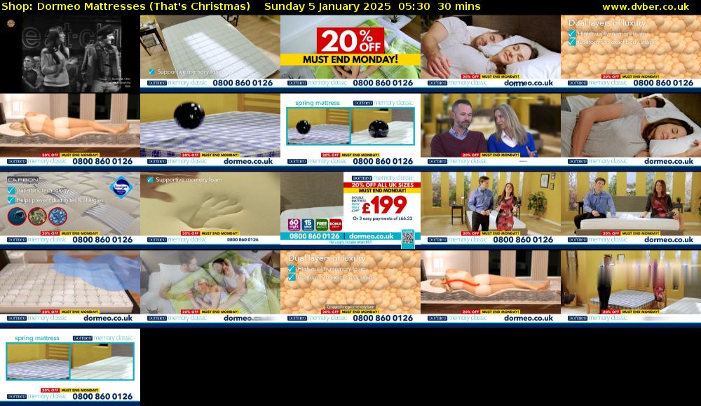 Shop: Dormeo Mattresses (That's Christmas) Sunday 5 January 2025 05:30 - 06:00