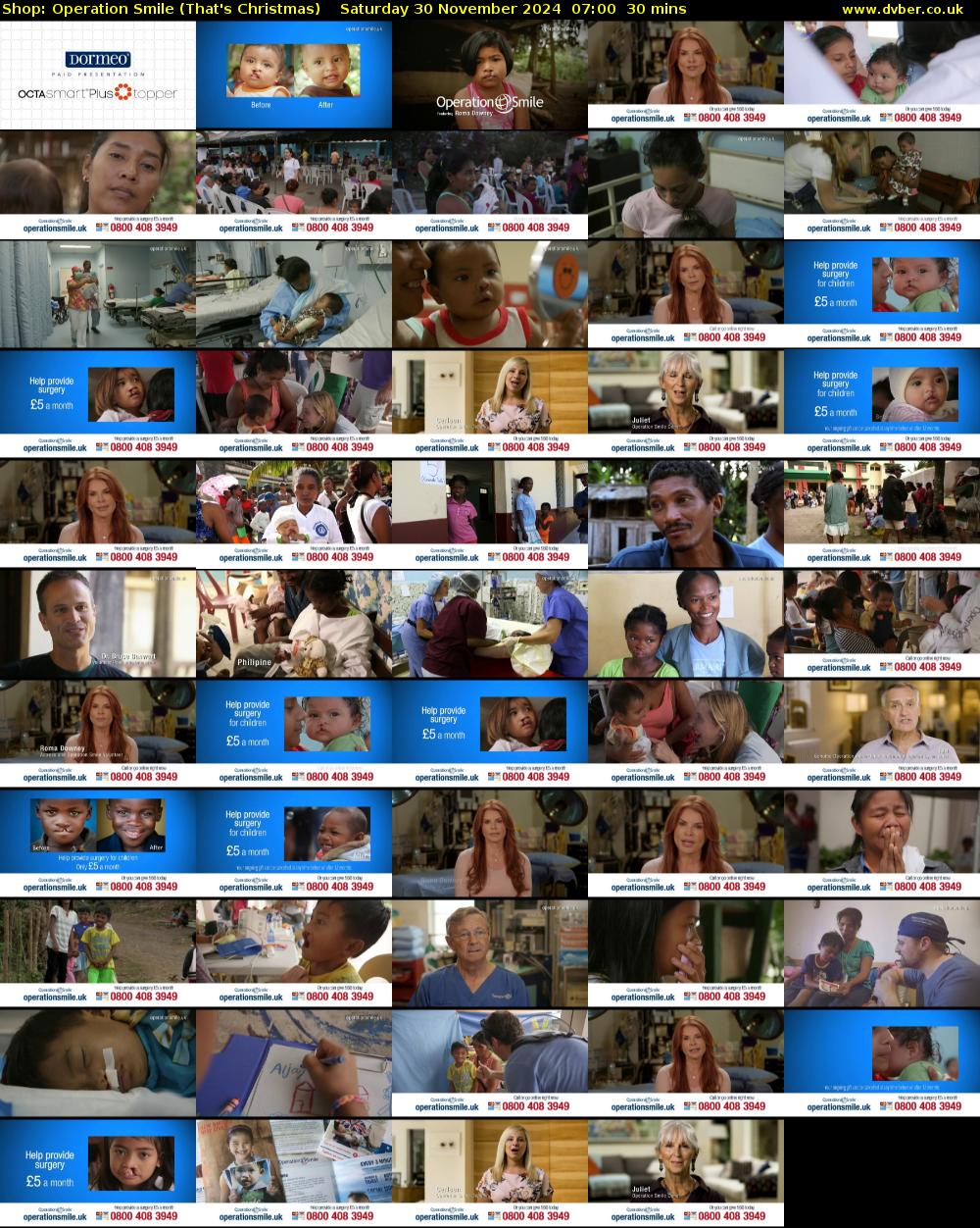 Shop: Operation Smile (That's Christmas) Saturday 30 November 2024 07:00 - 07:30
