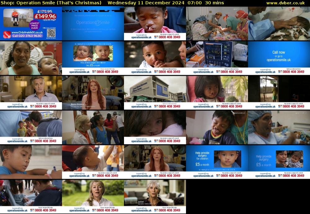 Shop: Operation Smile (That's Christmas) Wednesday 11 December 2024 07:00 - 07:30